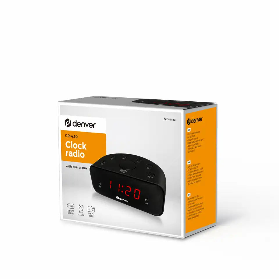 Radio reloj FM Denver con radio PLL | CR-430MK2